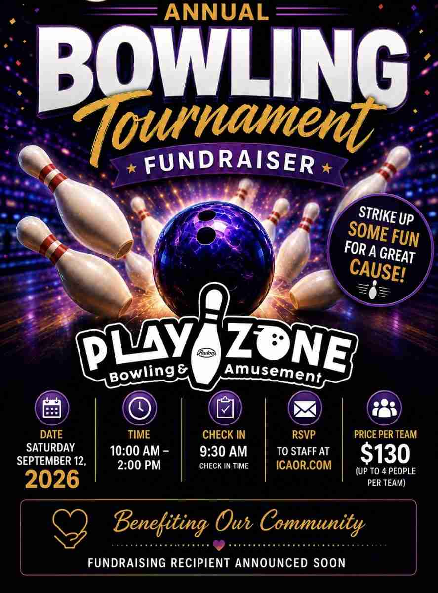 1st Place - Men's Doubles Annual Bowling Fundraiser Flyer